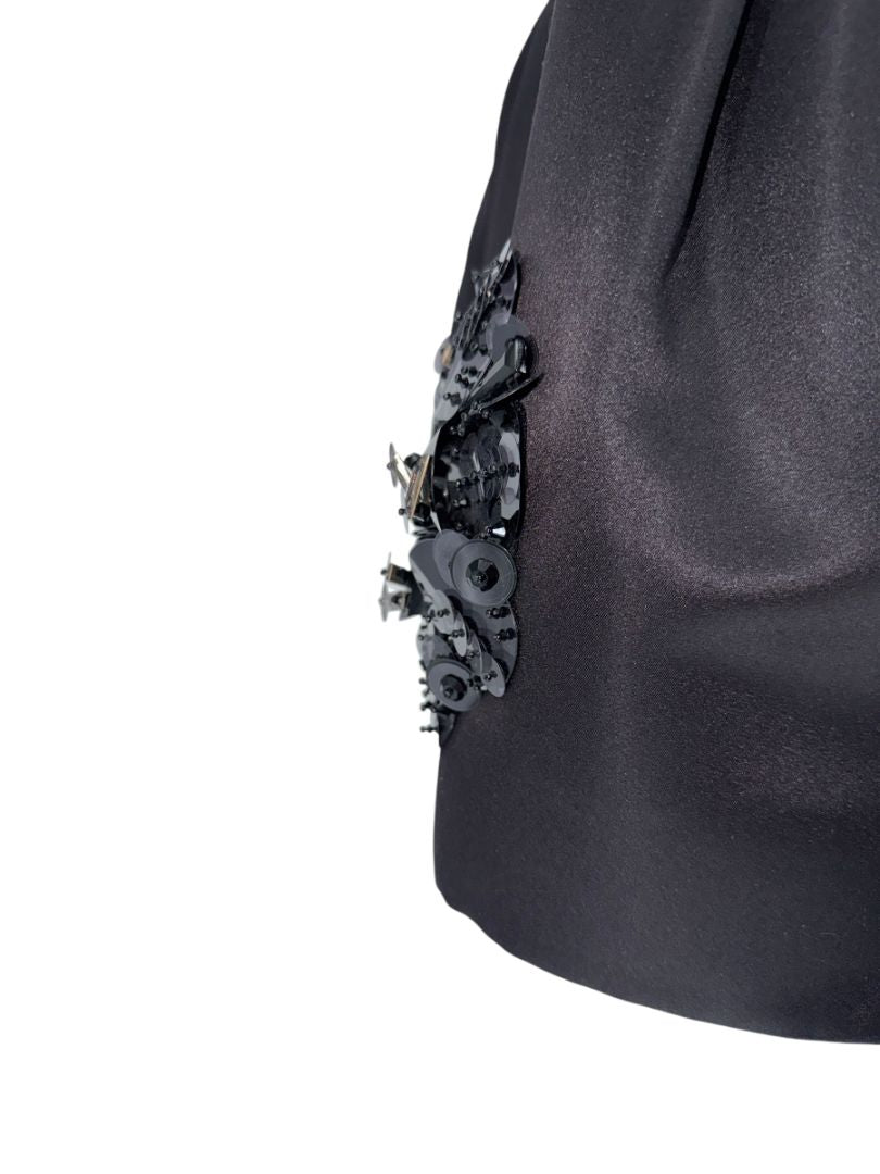 Prada Embellished Drop-Waist Mini Dress in Black – Size IT 44 (US 8)