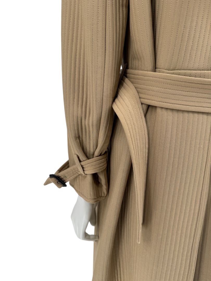 Valentino Camel Quilted Longline Trench Coat – Size IT 44 / US 10