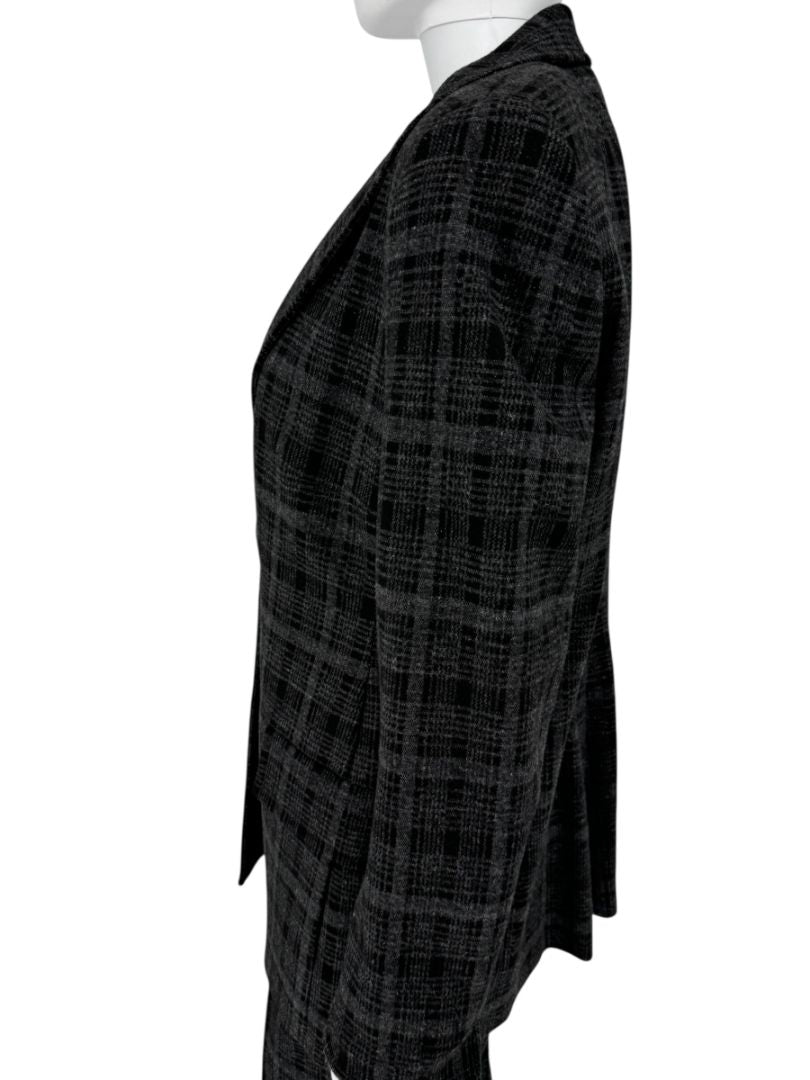 A-K-R-I-S Punto Charcoal Glen Plaid Blazer & Pants Set – Size 10