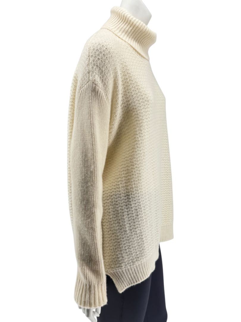 Marni Cream Textured Wool Turtleneck Sweater – Size IT 42