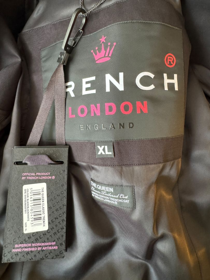 NWT Trench London “The Queen” Classic Tailored Trench Coat – Size XL