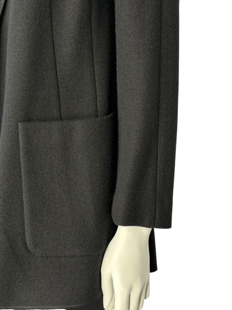 NWT Agnona Black 100% Cashmere Open-Front Coat – Size IT 46 / US 10