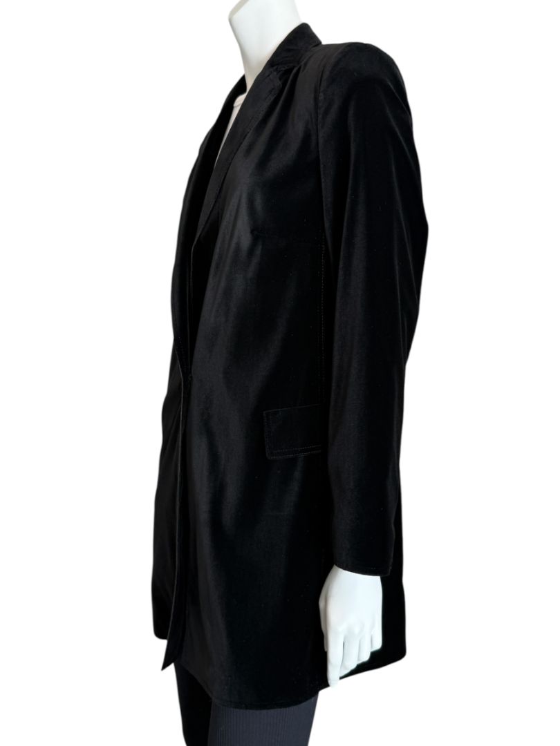 Akris Punto Black Velvet Single-Breasted Blazer – Size 10