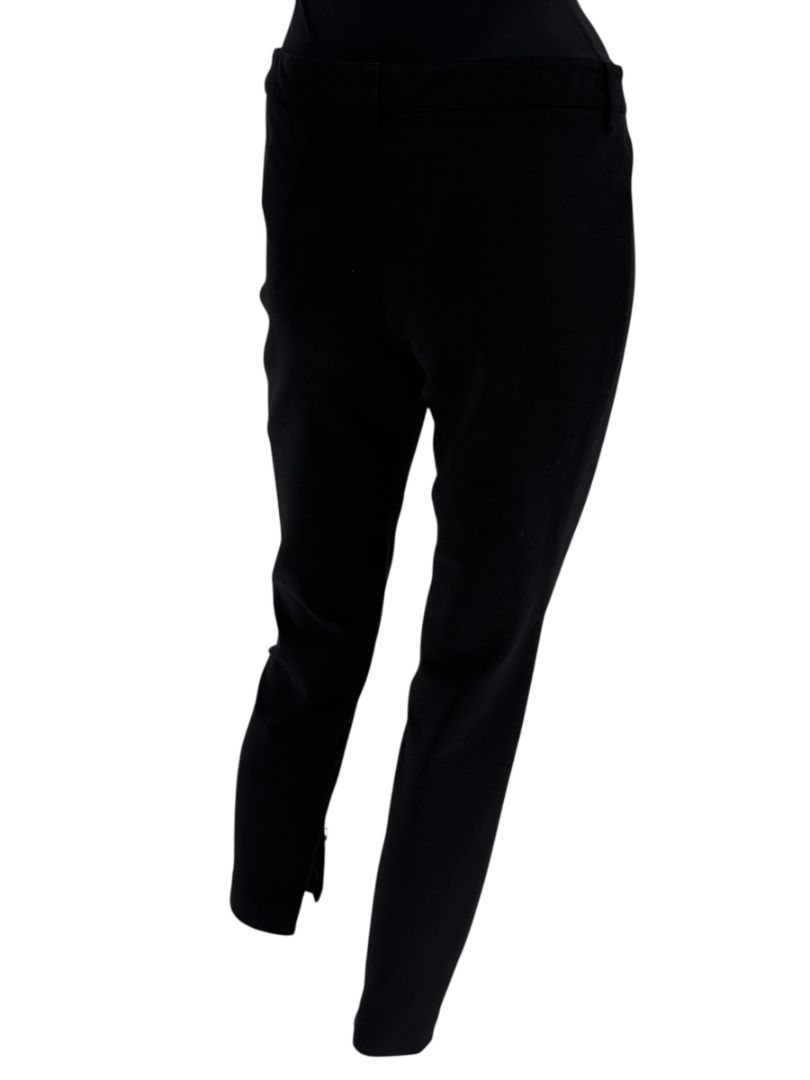 Alexander McQueen Black Wool-Cotton Blend Slim Pants with Ankle Zips – Size IT 46 (US 10)