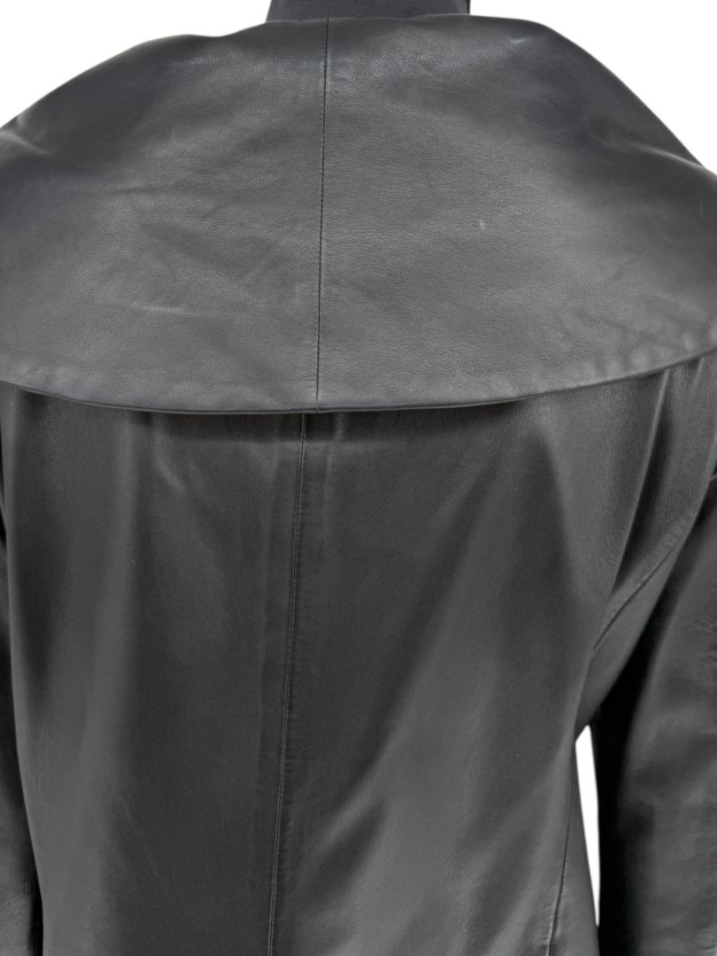 Armani Collezioni Black Leather Sculpted Jacket – Size 12