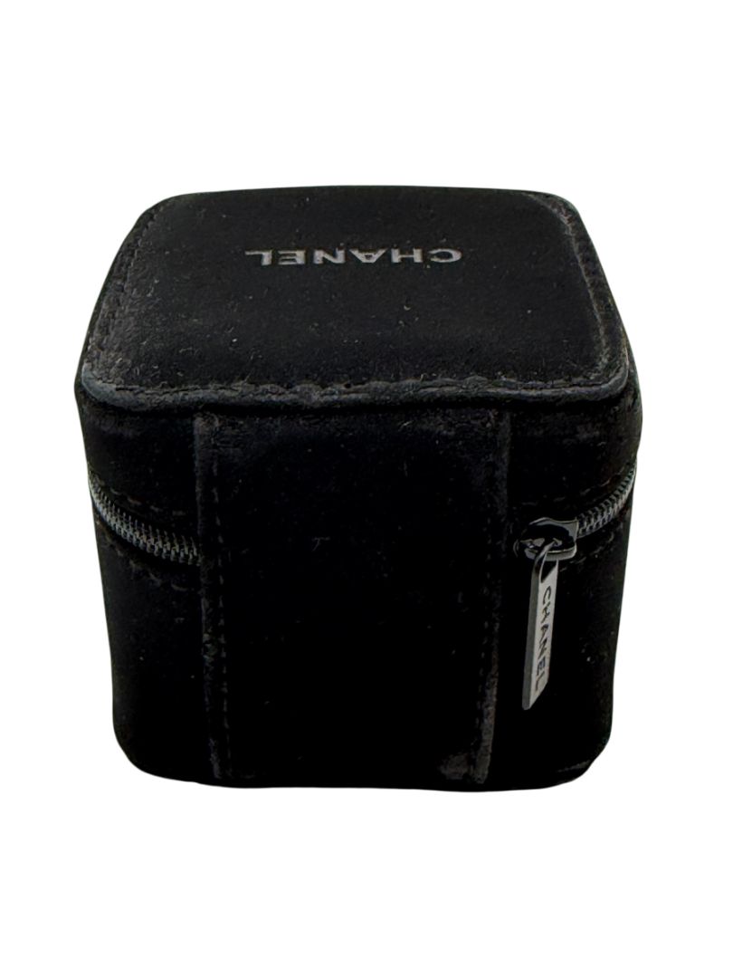 Chanel Black Travel Jewelry & Watch Case – Suede Zip Cube