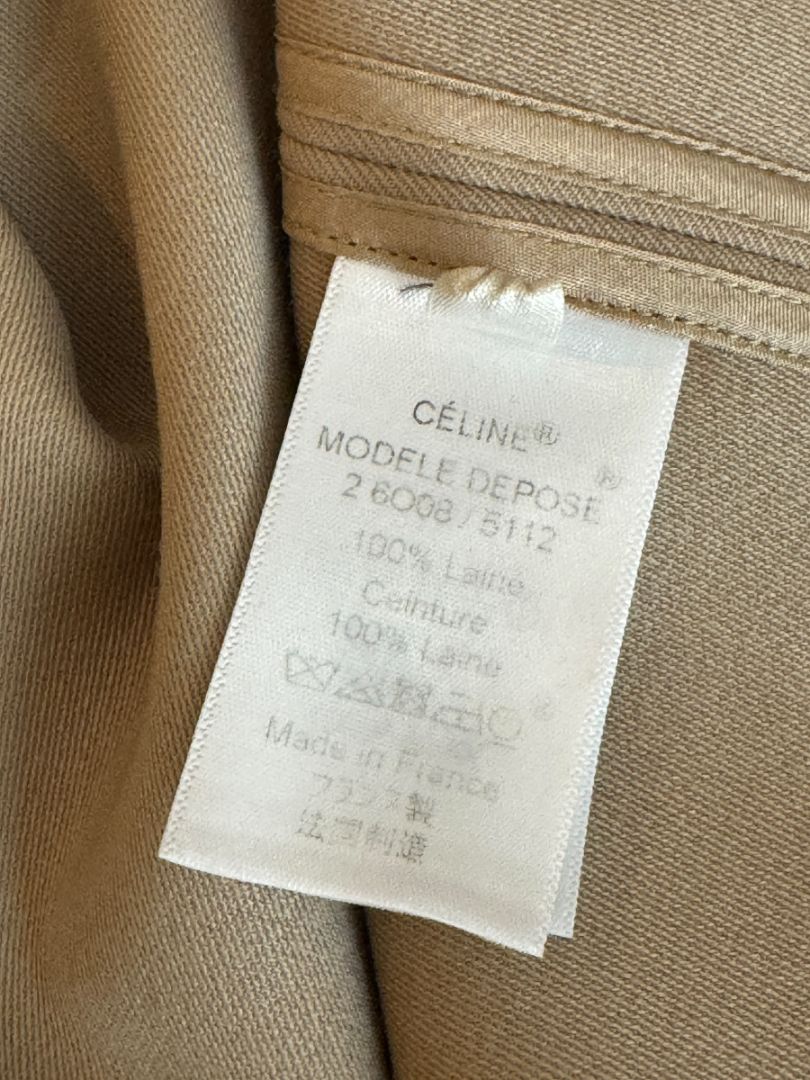 Céline Khaki Wool Belted Utility Midi Dress – Size FR 42 (US 8/10)