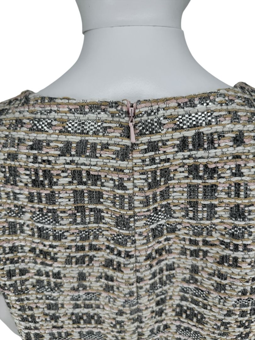 Pamella Roland Metallic Tweed Sheath Dress