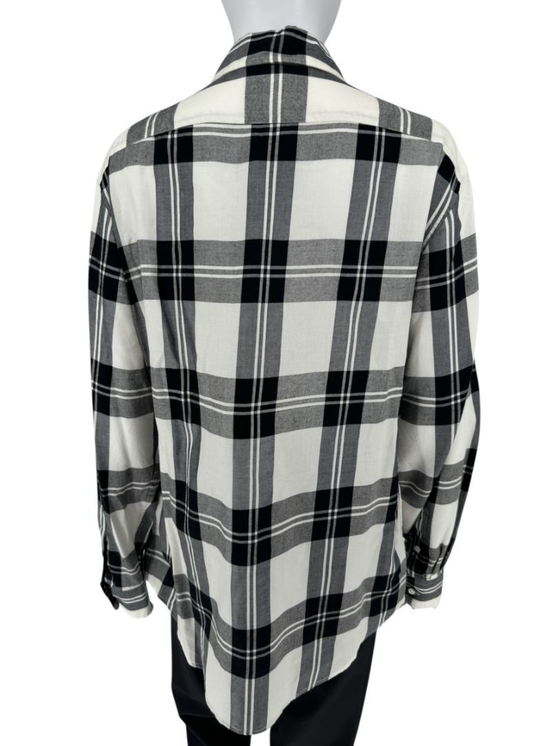 Ralph Lauren Purple Label Black & Ivory Plaid Button-Up Shirt – Size 10