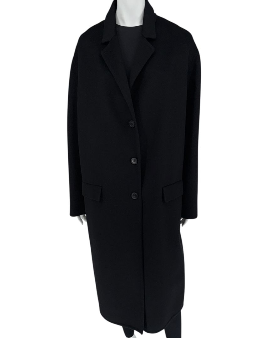 PRADA Black Cashgora Oversized Coat – Size IT 46