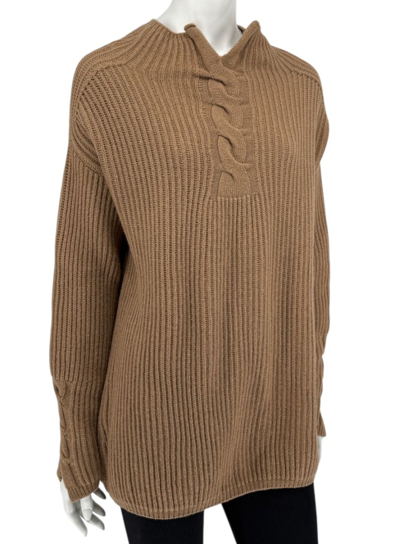 S’Max Mara Camel Ribbed Wool-Cashmere Sweater – Size M