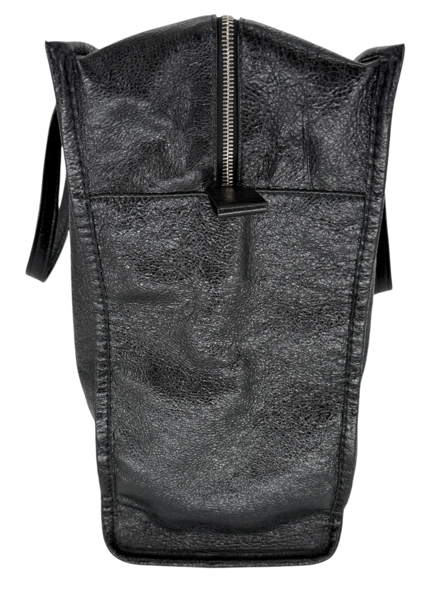 Balenciaga Black Arena Leather Bazar Shopper Tote Bag - XL