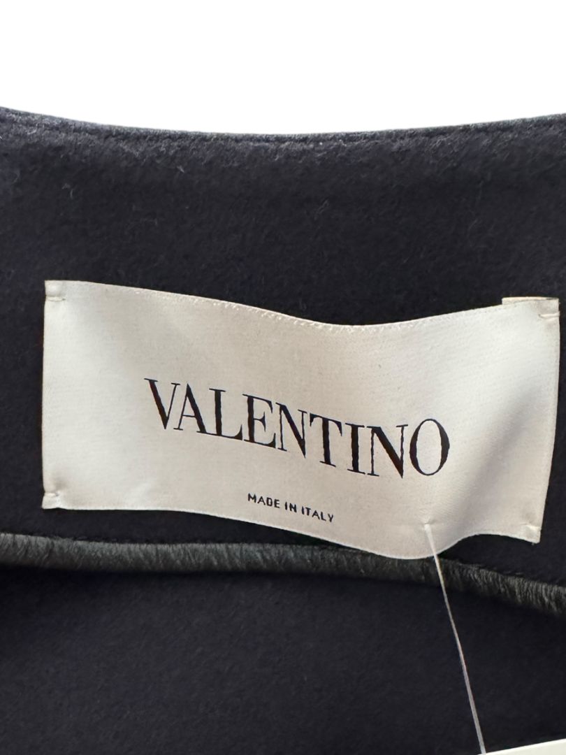 Valentino Navy Wool-Cashmere Kimono Sleeve Jacket – Size IT 40