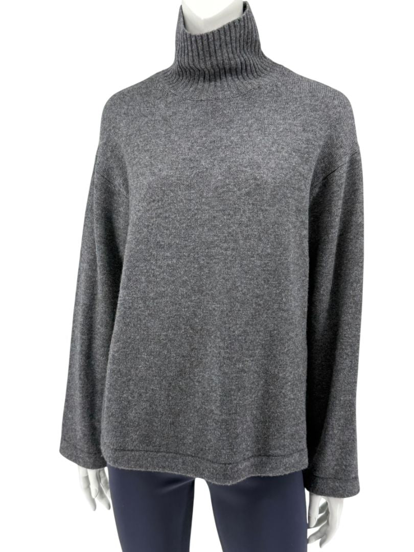 ‘S MaxMara Charcoal Wool-Cashmere Turtleneck Sweater – Size S