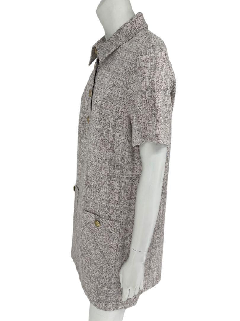 Rosetta Getty Textured Knit Collared Mini Dress – Size M