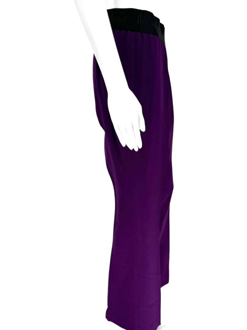 Pamella Roland Purple Crystal-Embellished Three-Piece Pant Suit – Large