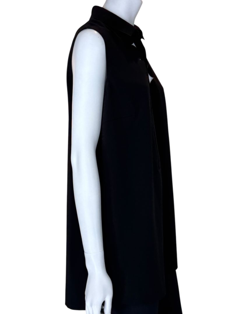Akris Punto Black Sleeveless Scalloped Detail Tunic Top – Size 10