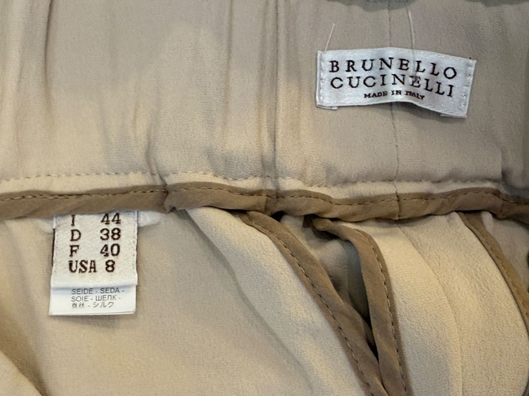 Brunello Cucinelli Beige Cropped Trousers - IT 44
