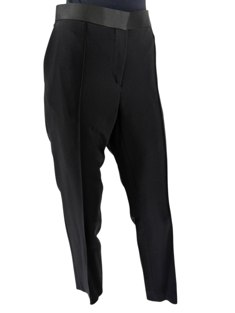 Céline Black Cropped Trousers with Satin Waistband – Size IT 42