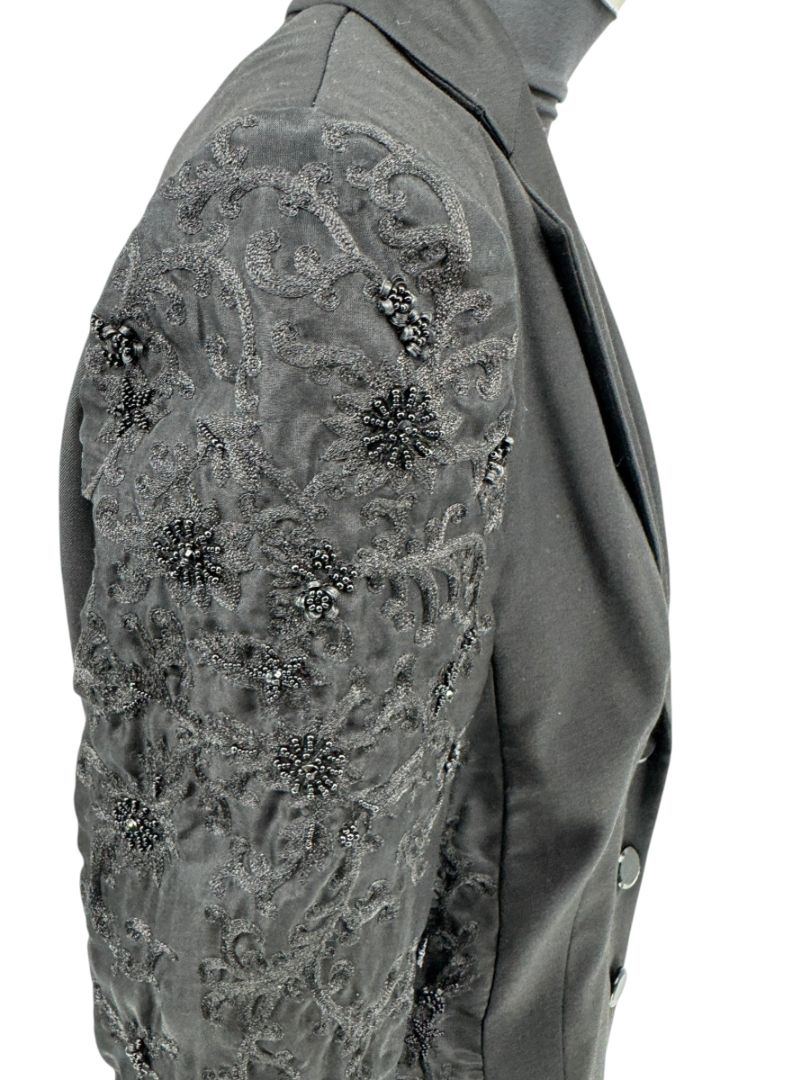 Pamella Roland Black Embellished Longline Jacket – Large