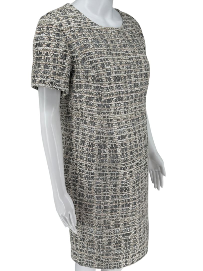 Pamella Roland Metallic Tweed Sheath Dress