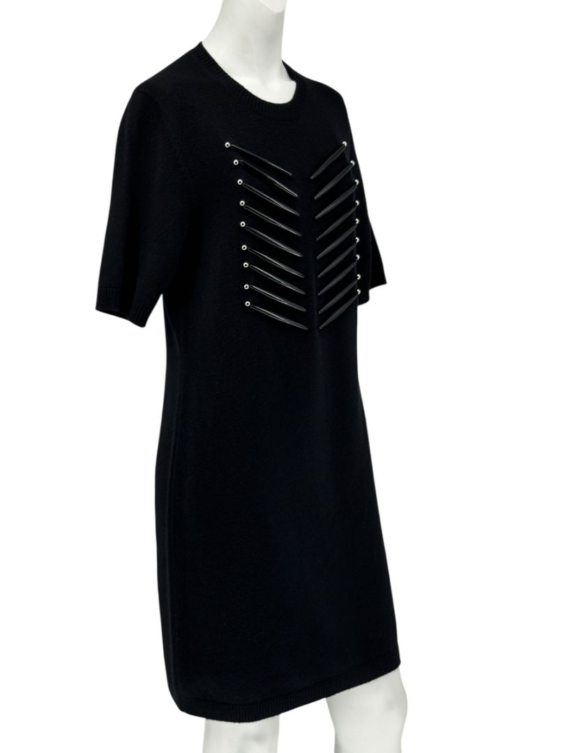 Louis Vuitton Black Cashmere Sweater Dress with Hardware Detail – Size L