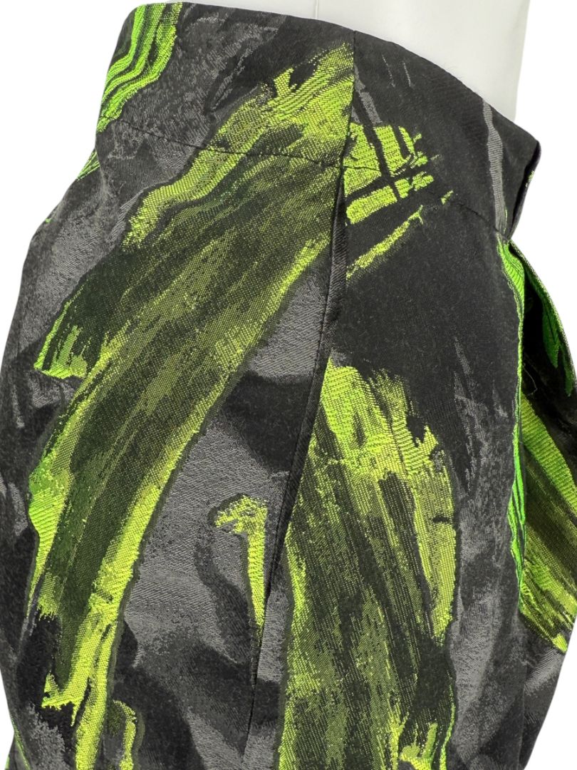 Lafayette 148 New York Green & Black Abstract Bubble Skirt – Size 8