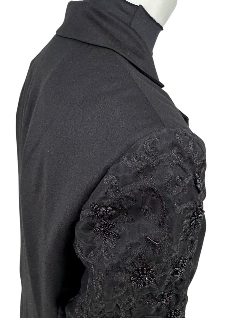 Pamella Roland Black Embellished Longline Jacket – Large