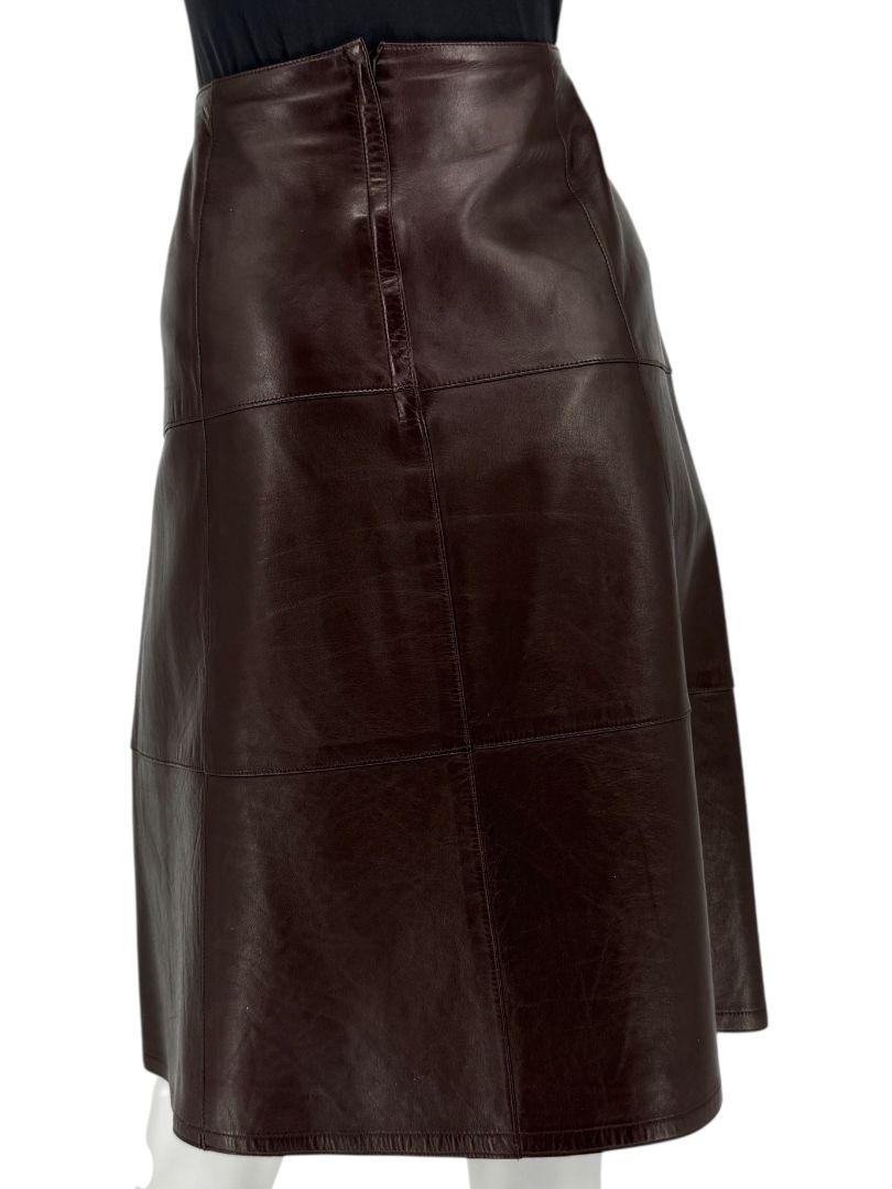 Chanel Chocolate Brown Lambskin Skirt – Size 42