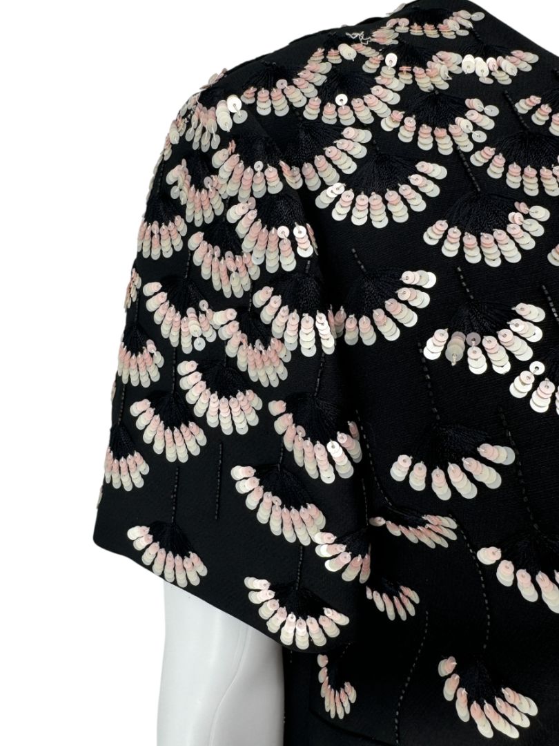 Valentino Embellished Sequin Flower Shift Dress – Size 10