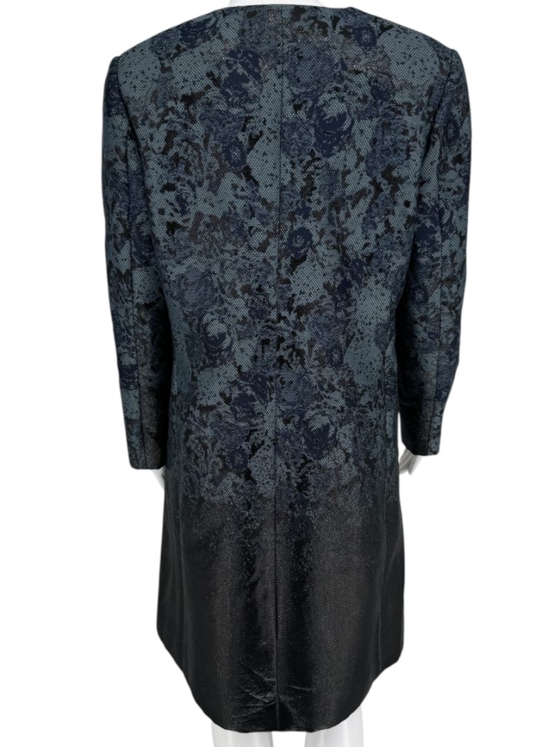 Pamella Roland Black/Blue Ombre 2 Piece Dress & Coat Set – Large