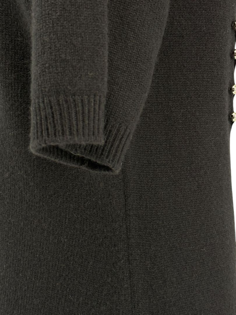 Louis Vuitton Black Cashmere Sweater Dress with Hardware Detail – Size L