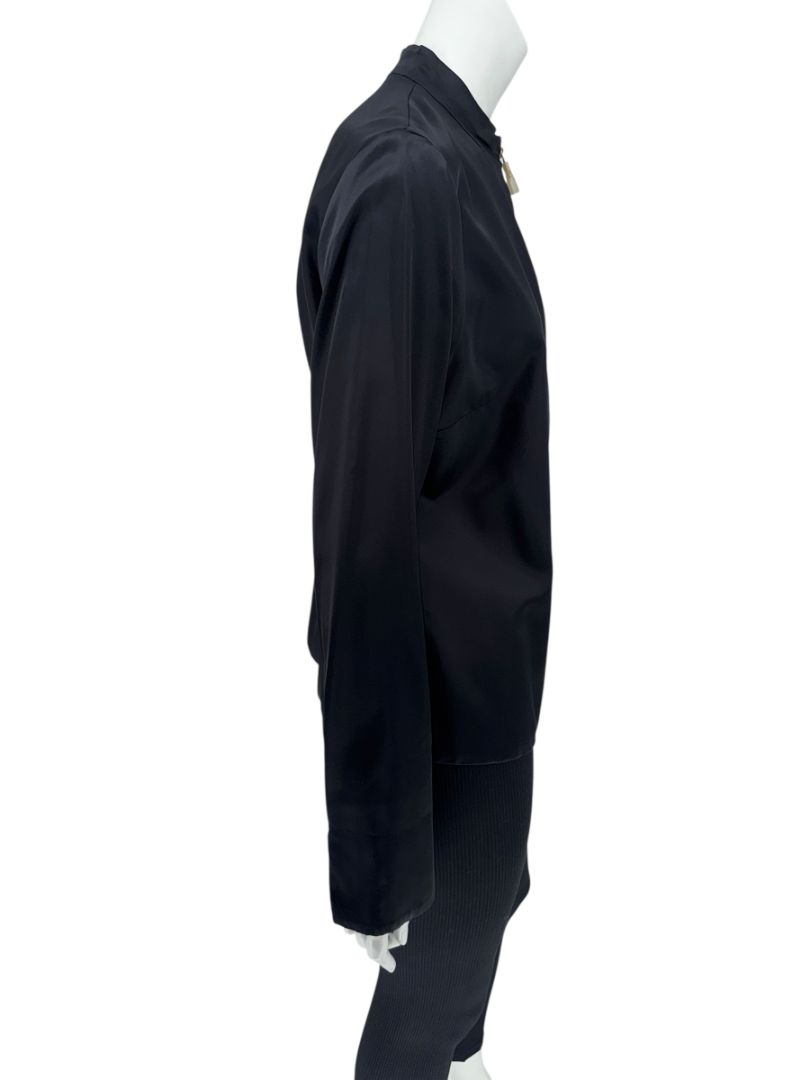 Christian Dior Black Asymmetric-Zip Blouse – Size FR 44 (US 12)