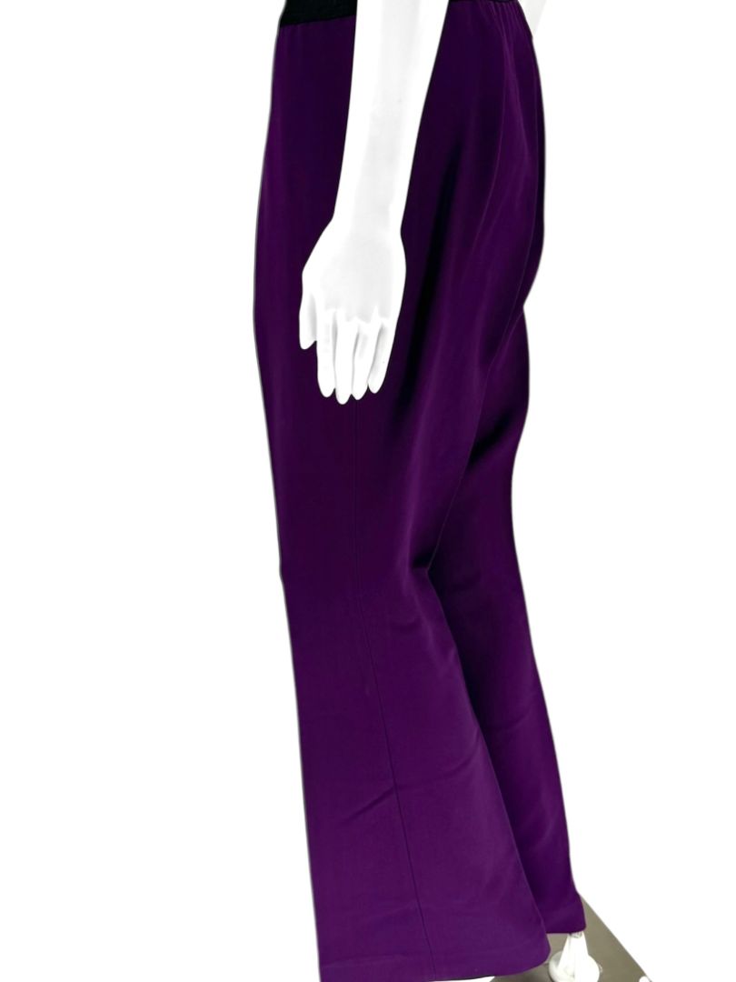 Pamella Roland Purple Crystal-Embellished Three-Piece Pant Suit – Large