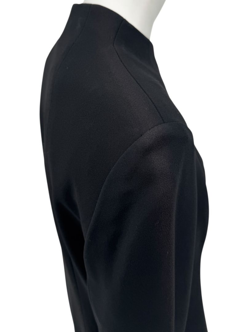 Pamella Roland Black Asymmetric Button-Front Dress - Large