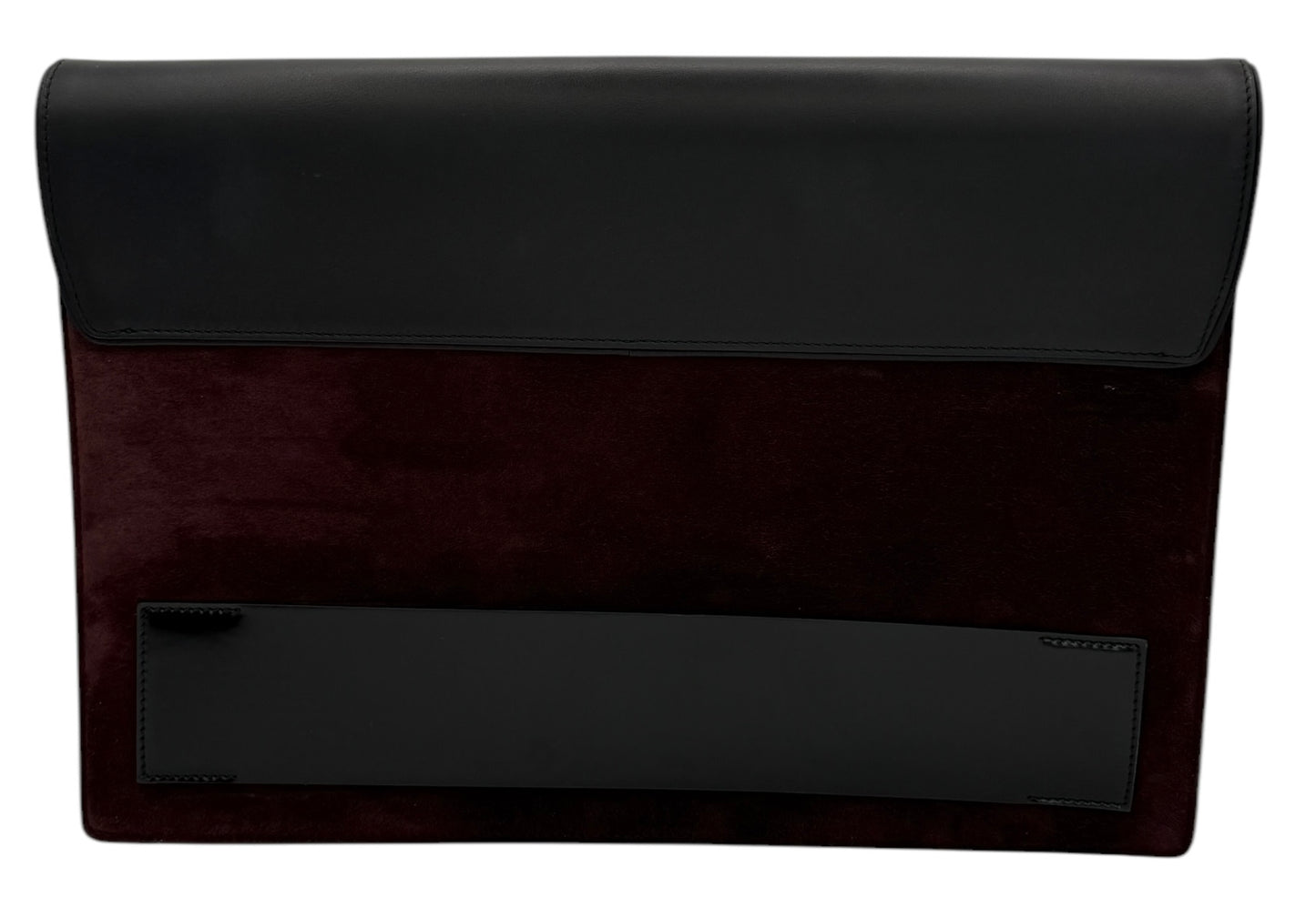 Narciso Rodriguez Aubergine/Black Suede Oversized Clutch