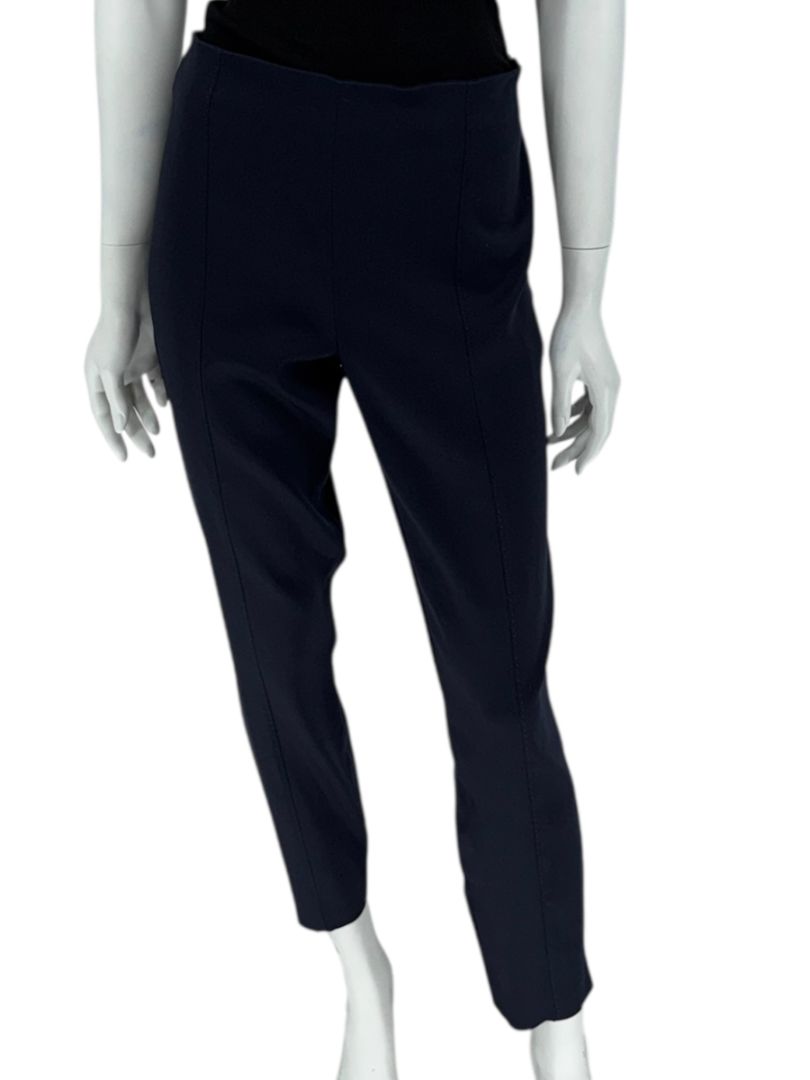 The Row Navy Wool-Silk Blend Cropped Trousers – Size 10
