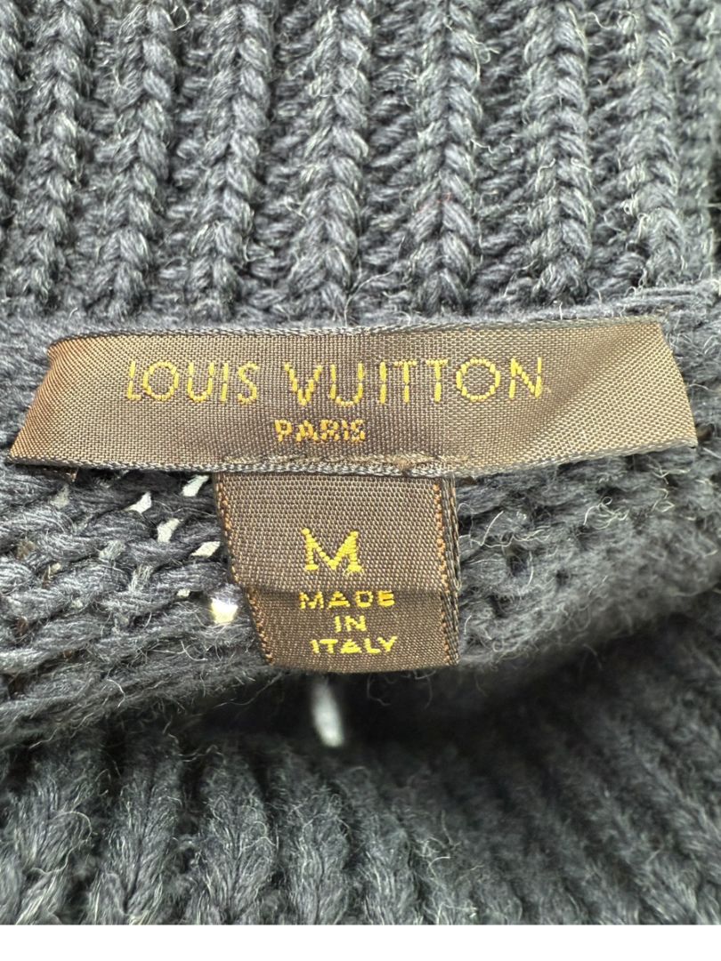 Louis Vuitton Fall 2007 Runway Soft Black Cutaway Turtleneck Sweater – Size M