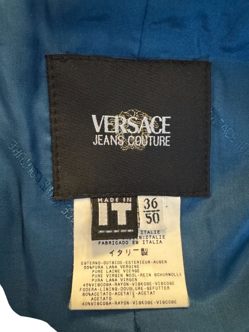 Versace Jeans Couture Black Wool Blend Blazer – Size IT 50 (US 40)