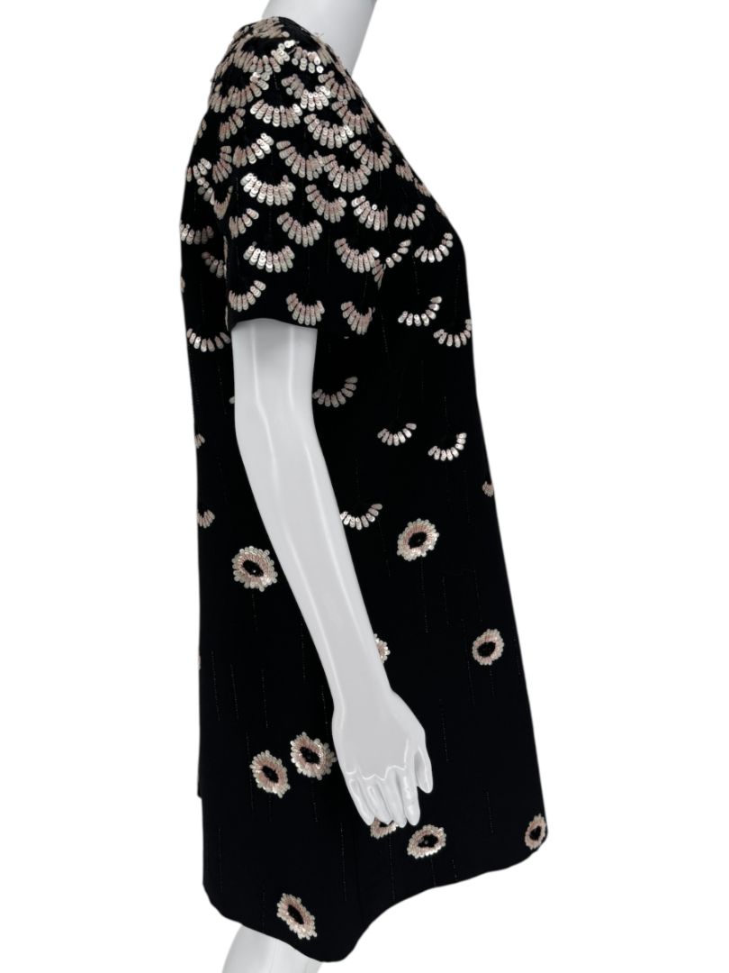 Valentino Embellished Sequin Flower Shift Dress – Size 10