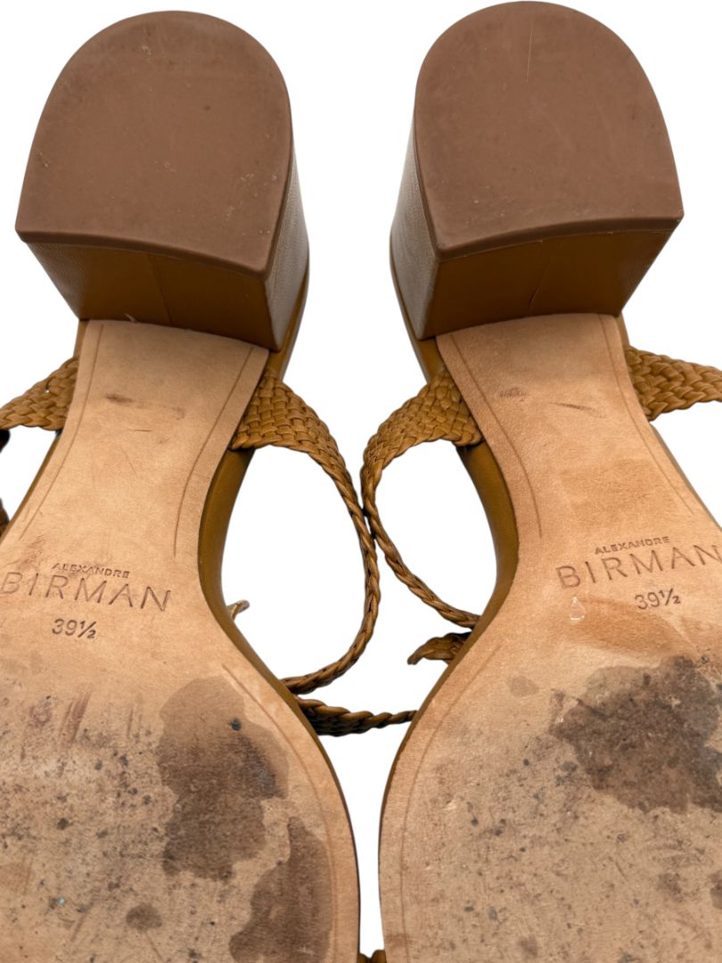 Alexandre Birman Braided Leather Block Heel Sandals – Size 39.5