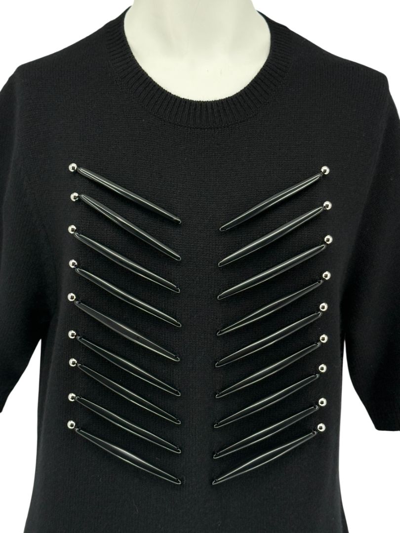 Louis Vuitton Black Cashmere Sweater Dress with Hardware Detail – Size L