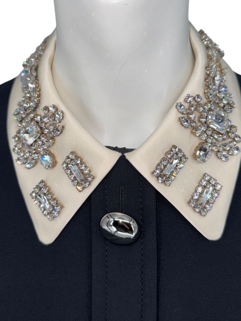 PRADA Black Embellished Collar Dress – Size IT 46