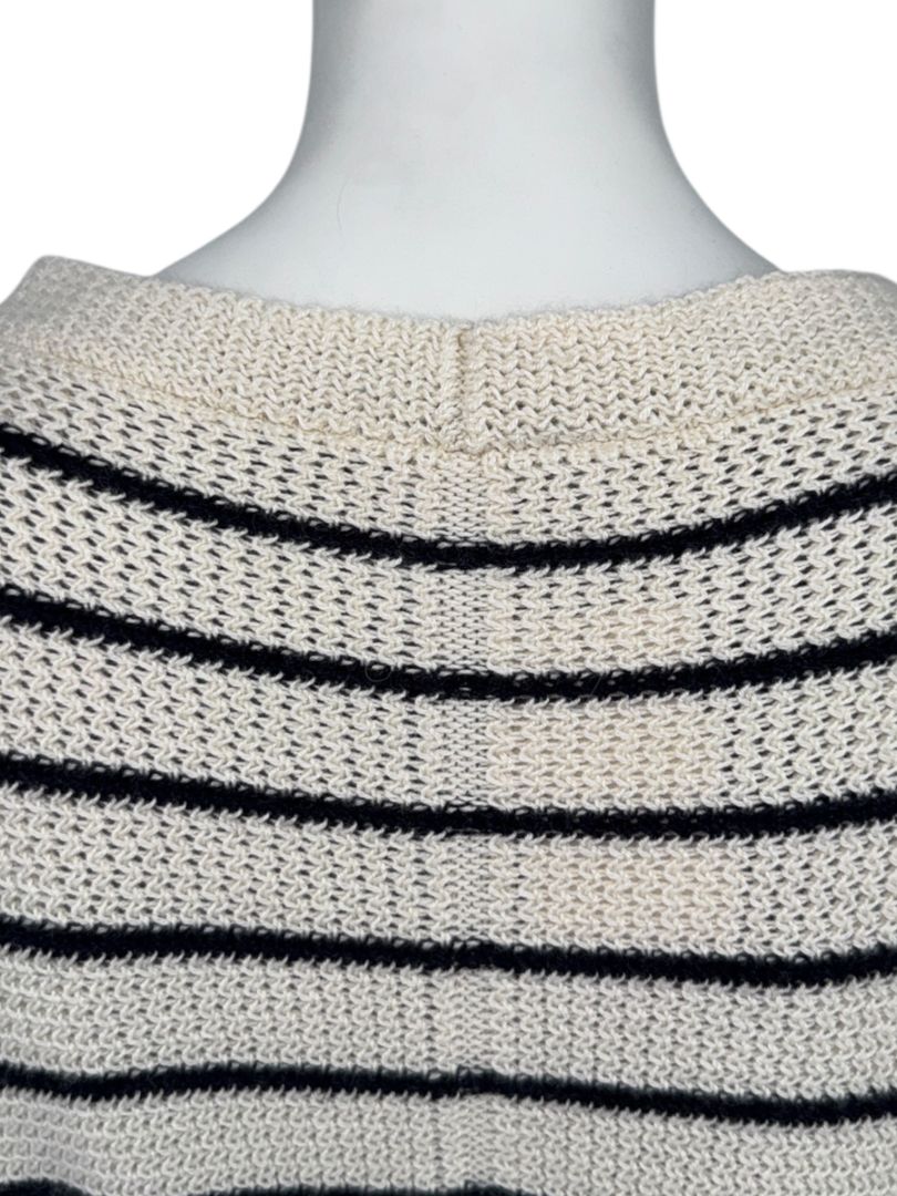 The Row Ivory & Navy Cashmere Striped Boatneck Sweater – Size S
