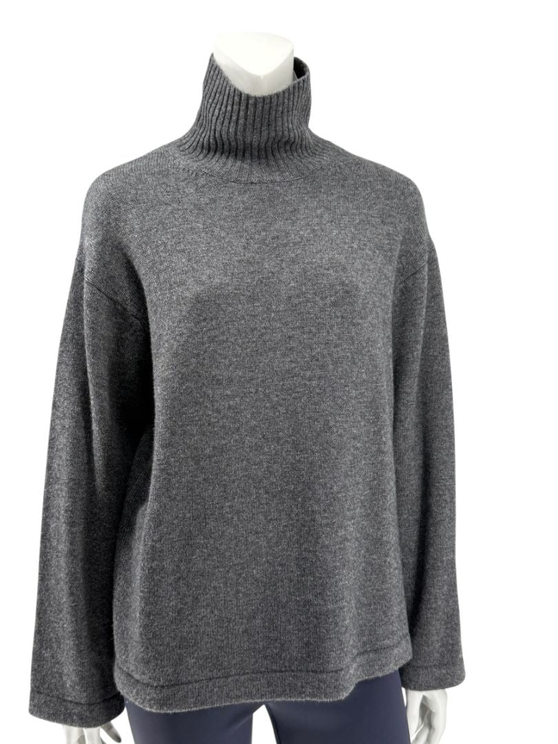‘S MaxMara Charcoal Wool-Cashmere Turtleneck Sweater – Size S