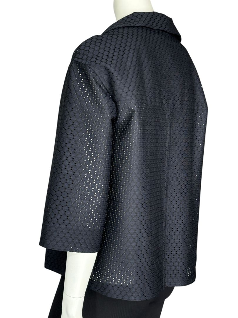 Akris Punto Navy Laser-Cut Jacket – Size US 6