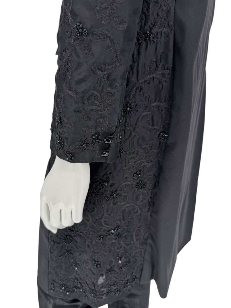 Pamella Roland Black Embellished Longline Jacket – Large