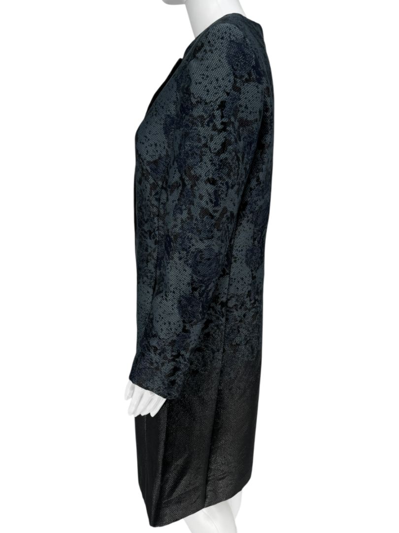 Pamella Roland Black/Blue Ombre 2 Piece Dress & Coat Set – Large