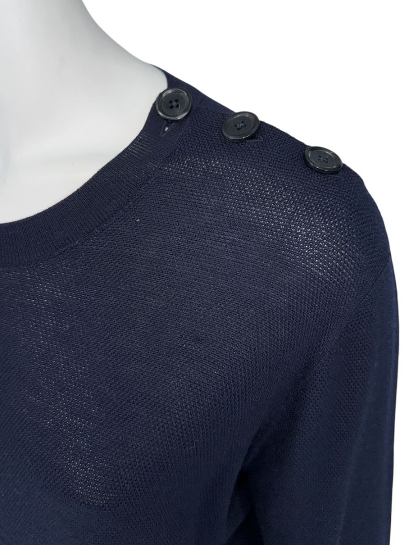 Louis Vuitton Navy Knit Tunic Dress with Printed Hem - Size L