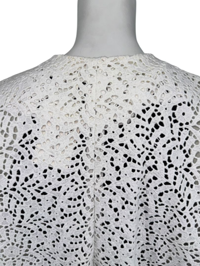 Maria Cornejo White Cotton Eyelet Cocoon Coat – Size 6